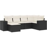 vidaXL 6-dijelni set vrtnih sofa s jastucima crni od poliratana | shoptok.hr