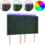  LED posteljno vzglavje temno zeleno 147x16x118/128 cm žamet, (20936198) | Shoptok.si