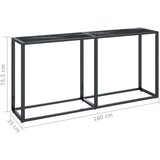 vidaXL Konzolna mizica črn marmor 160x35x75,5 cm kaljeno steklo | Shoptok.si