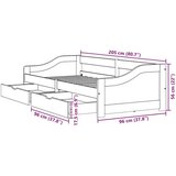 vidaXL Dnevna postelja z 2 predaloma brez vzmetnice IRUN 90x200cm | Shoptok.si