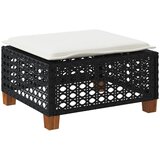  Vrtni tabure s jastukom crni 63,5x56x32 cm od poliratana | Eponuda.com