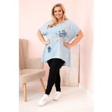 Kesi Włoski Plus Size women's blouse with patches light denim | Shoptok.si
