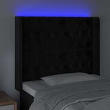  Uzglavlje crno 103x16x118/128 cm baršunasto | shoptok.hr