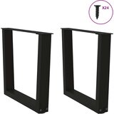  Noge za klub stolić V-oblika 2 kom Crne 50 x (42-43,3) cm Čelik | shoptok.hr