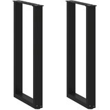  Noge za konzolni stol U-oblik 2 kom Crne 38 x (72-73) cm Čelik | shoptok.hr