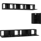  Set TV komoda s ladicama 6 pcs Crni hrast Konstruirano drvo | Eponuda.ba