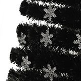  Božićno drvce s LED pahuljama crno 240 cm od optičkih vlakana | shoptok.hr