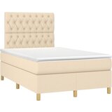 vidaXL Krevet box spring s madracem krem 120 x 190 cm od tkanine Cijene