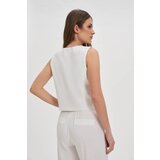 Marisse White Linen Vest | Shoptok.si