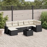  8-dijelni set vrtnih sofa od poliratana s jastucima crni | shoptok.hr