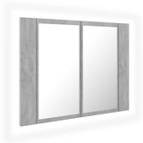 Maison Chic LED Kopalniška omarica - Kopalniški kabinet z ogledalom betonsko siva 60x12x45 akril, (21794650) Cene