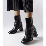 Gemre Black ankle boots with crocodile skin imitation Belluci | Shoptok.si