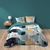 Douceur d intérieur Zelenomodra bombažna posteljnina za zakonsko posteljo 200x200 cm Sprint – | Shoptok.si