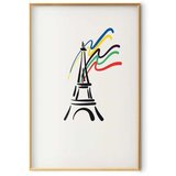  Plakat - Eiffel Tower and Colors 29.7x42 Zlatni okvir | shoptok.hr