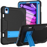 NIKCORP Ovitek za iPad Mini 6 8.3 oklepen s stojalom in mestom za pisalo, tridelna zaščita pred udarci, silikon, črne barve, (5000138870) | Shoptok.si