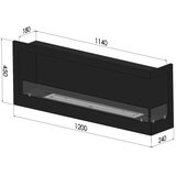  InFire - Ugaoni BIO kamin 45x120 cm 3kW crni | Eponuda.com