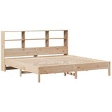 vidaXL Krevet s regalom za knjige bez madraca 200 x 200 cm od borovine | shoptok.hr