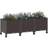  Vrtni saksija s kotačima Smeđa 120 x 40 x 44 cm PP | shoptok.hr