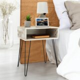 Kondela Odlagalna mizica /nočna omarica, vintage bela / črna, HONEJ | Shoptok.si