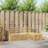  Set vanjskih sofa 4 pcs Bijela Čvrsto drvo akacije | shoptok.hr