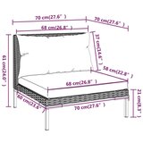  Vrtna sedežna garnitura 7-delna z blazinami PE ratan temno siva, (20972971) | Shoptok.si