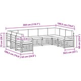  Setovi sofa Čvrsto drvo akacije Smeđa 304 x 189.5 x 73 cm | Shoptok.si