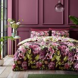 RHS Vijolična bombažna posteljnina za zakonsko posteljo 200x200 cm Pia Floral – | Shoptok.si