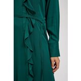 Marisse Emerald Midi Dress With Ruffles | Eponuda.ba