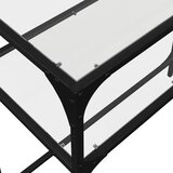  Stolić s prozirnom staklenom površinom 98x35x81 cm čelik | shoptok.hr