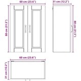 vidaXL Stenska kuhinjska omarica s polico Sonoma hrast 60 x 31 x 80 cm | Shoptok.si