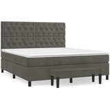  Krevet s oprugama i madracem tamnosivi 160x200 cm baršunasti | shoptok.hr