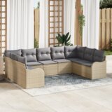  9-dijelni vrtni kauč set s jastučićima bež poli ratan | shoptok.hr