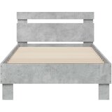 Okvir kreveta s uzglavljem siva boja betona 75x190 cm drveni | shoptok.hr