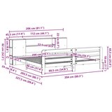  Posteljni okvir brez vzmetnice vošč. rjav 200x200 cm borovina, (21610792) | Shoptok.si