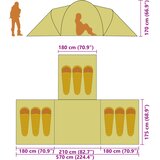 Šator za kampiranje za 9 osoba sivo-narančasti od tkanine | shoptok.hr