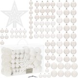  Set božićnih kuglica 3–6 cm – 101 komad, nijansa bijele | shoptok.hr