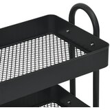 Kolica s 3 razine crna 43 x 34 x 79 cm čelična | shoptok.hr