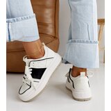 Gemre White and black leather thick-soled sneakers Abrar | shoptok.hr