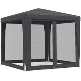 Šator za zabave s 4 mrežasta bočna zida antracit 2,5x2,5 m HDPE | shoptok.hr