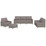  4-dijelni set sofa s jastucima smeđesivi od tkanine | Eponuda.com
