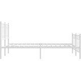  Metalni okvir kreveta uzglavlje i podnožje bijeli 140x200 cm | shoptok.hr