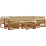 vidaXL Zunanja garnitura za sedenje z blazino 7 pcs Naravna in bež, (5000282310) | Shoptok.si