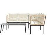  Set vrtnih sofa s jastucima crni od čelika i tekstilena | shoptok.hr