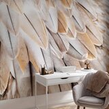  Foto tapeta - Close-up of bird's wings - uniform close-up on beige bird feathers 500x350 | shoptok.hr