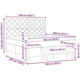 Box spring krevet Tamno plava 180 x 200 cm Baršun | shoptok.hr