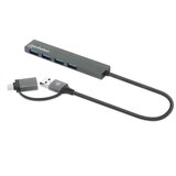 Manhattan USB-C/USB-A HUB 4port 181006 4xUSB-A 3.2/5Gbps/Crni | Eponuda.com