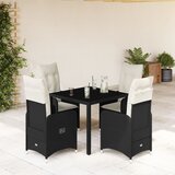 vidaXL 5-dijelni vrtni bistro set od poliratana s jastucima crni Cijene