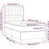  Box spring s madracem LED tamnosivi 90x190 cm baršun | shoptok.hr