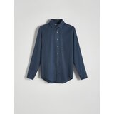Reserved - Obična slim fit košulja - mornarsko plava | shoptok.hr