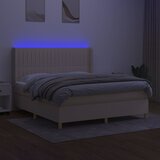  Krevet box spring s madracem LED krem 160x200 cm od tkanine | shoptok.hr